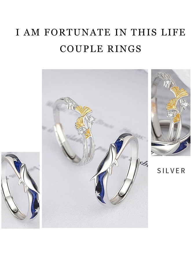 جيوان خاتم الزوجين من الفضة 925 هو هدية مناسبة للأزواج والأصدقاء - Image 5