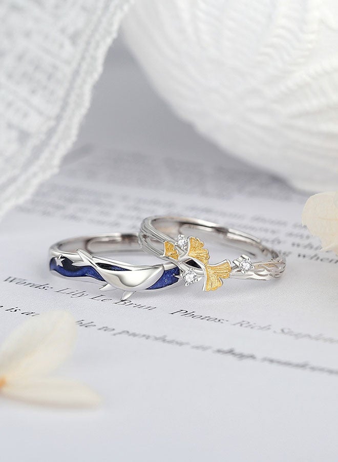 جيوان خاتم الزوجين من الفضة 925 هو هدية مناسبة للأزواج والأصدقاء - Image 3