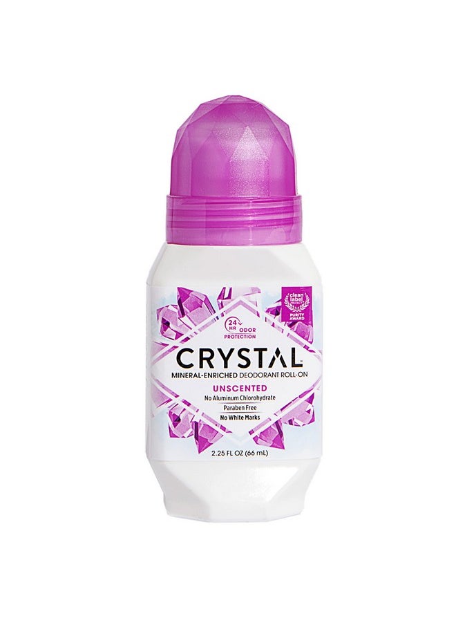 CRYSTAL ESSENCE CRYSTAL Mineral Deodorant Roll-On Unscented Body Deodorant With 24-Hour Odor Protection, Aluminum Chloride & Paraben Free, 2.25 FL OZ (Packaging May Vary)  - Image 1