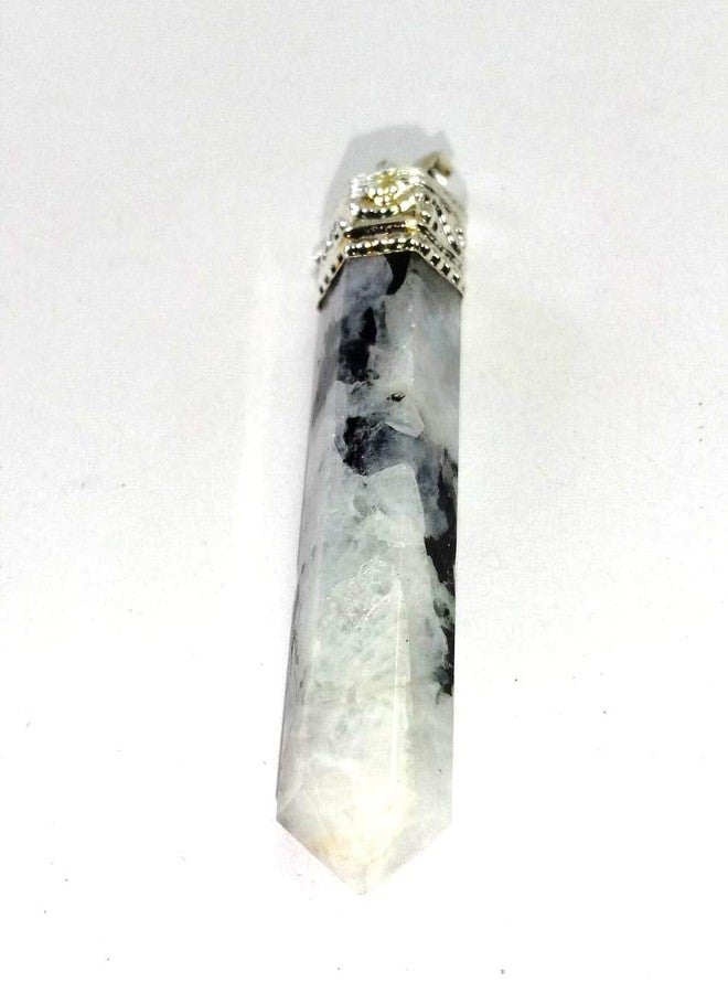 CA AGATE Rambo Moon Stone Pencil Point Pendant Necklace Healing Crystal Gemstone Jewelry - Image 5