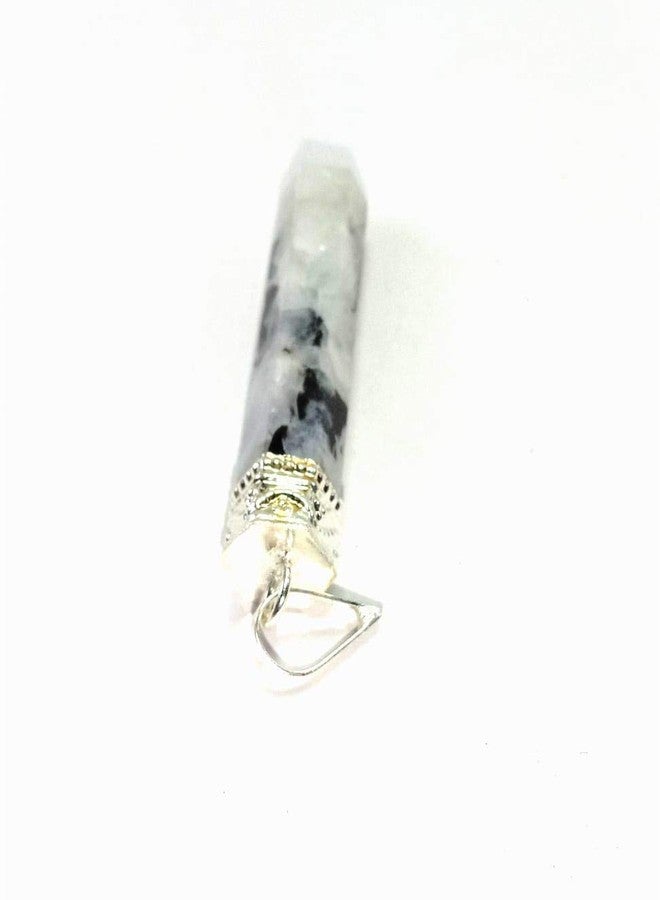 CA AGATE Rambo Moon Stone Pencil Point Pendant Necklace Healing Crystal Gemstone Jewelry - Image 2