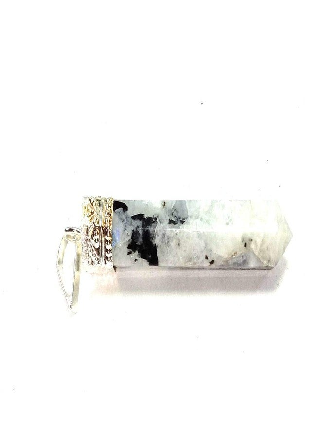 CA AGATE Rambo Moon Stone Pencil Point Pendant Necklace Healing Crystal Gemstone Jewelry - Image 3