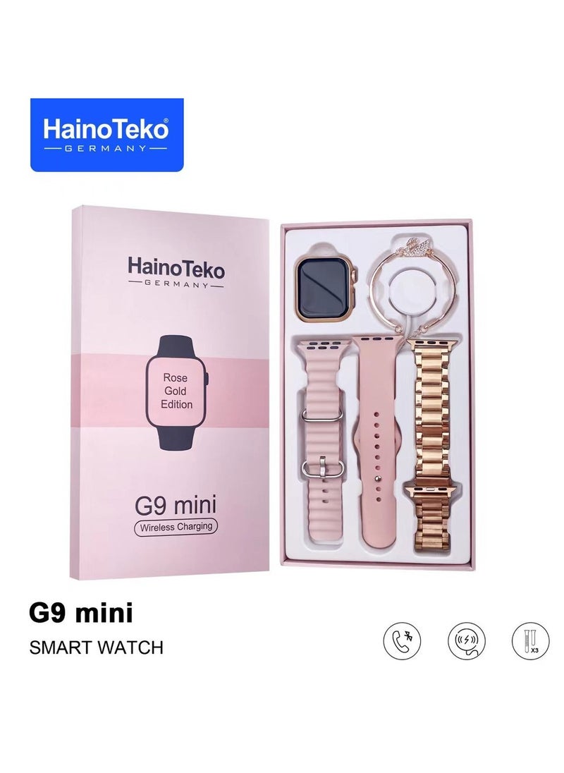 Haino Teko - Haino Teko G9 Mini Rose Gold Edition Ladies Smart Watch with Three Set Strap and Stylish Bracelet Combo - Image 1