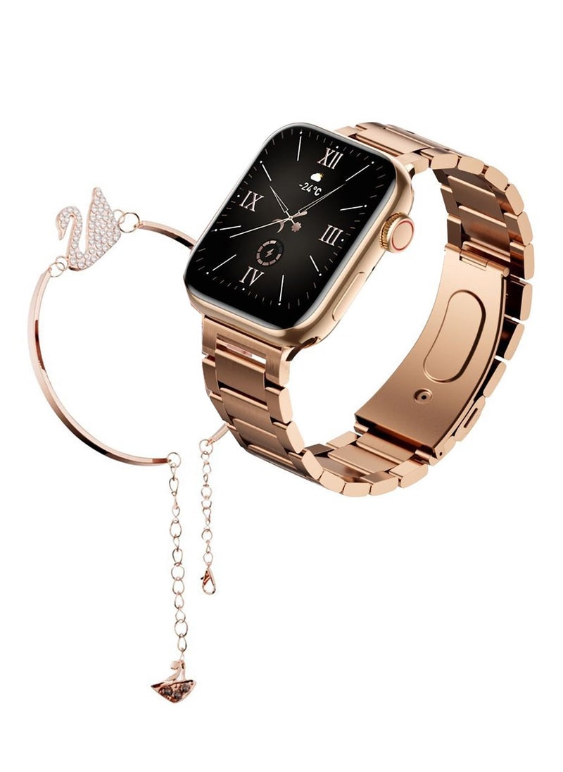 Haino Teko - Haino Teko G9 Mini Rose Gold Edition Ladies Smart Watch with Three Set Strap and Stylish Bracelet Combo - Image 1