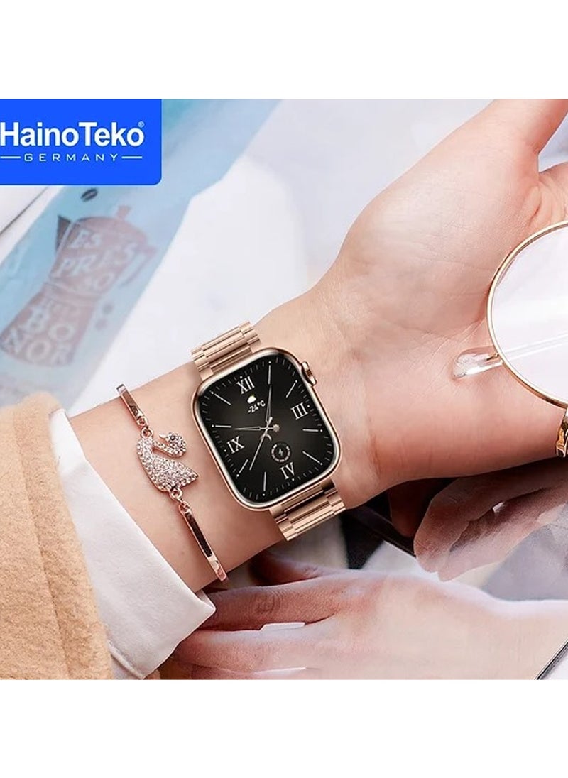 Haino Teko - Haino Teko G9 Mini Rose Gold Edition Ladies Smart Watch with Three Set Strap and Stylish Bracelet Combo - Image 1