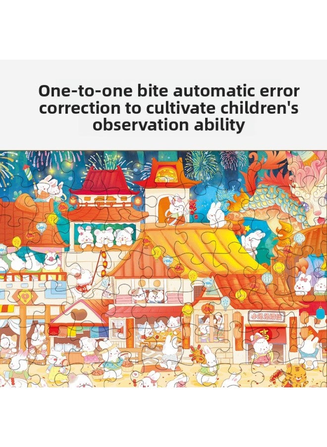 Ancient Festival 200 Piece Jigsaw Puzzle 3-6 Years Old Children's Puzzle Carton For Boys And Girls Early Education 2025 Year Of The Snake Toy Gift-Color:Nezha 200 Tablets 4188 - Image 4