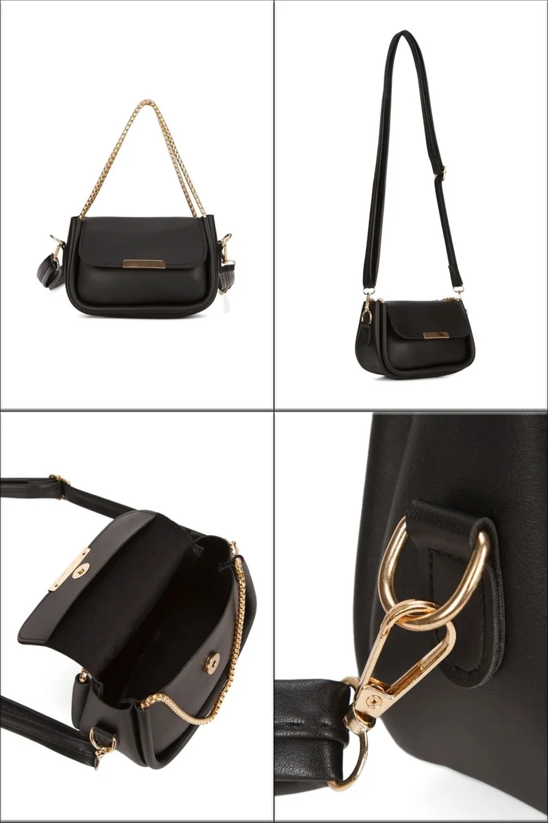افكا Women's Mini Shoulder Bag Chain Strap Soft Leather Handbag and Crossbody Bag with Magnetic Closure