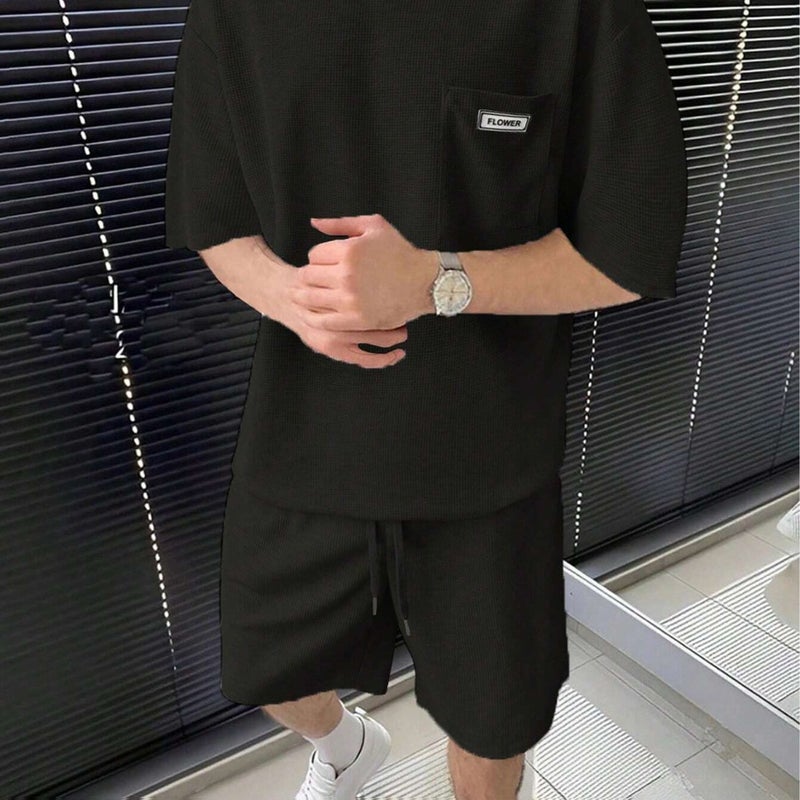 Men's Lightweight Casual Sports Set Short Sleeve T-Shirt and Shorts - Image 4