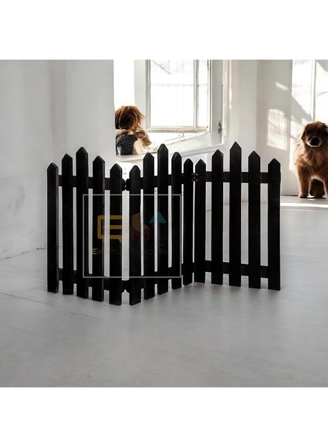 EMIWUD FURNITURE بوابة أمان محمولة | حاجز داخلي | فاصل غرف للحيوانات الأليفة والأطفال | حاجز سياج للكلاب لغرفة المعيشة وغرفة النوم - Image 3