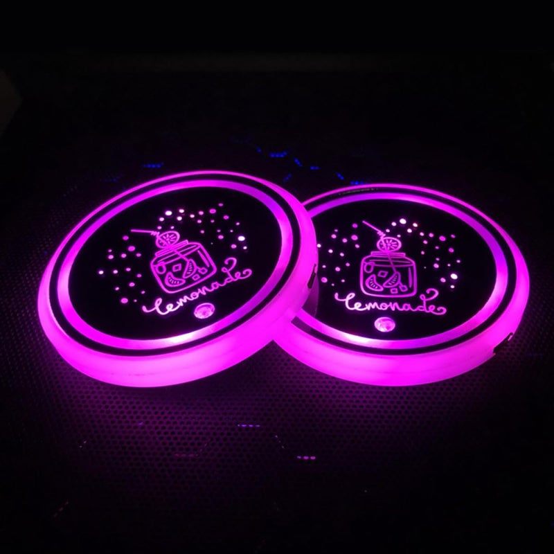 Smart LED Car Cup Coaster 2pcs with 7 Color Luminous Drink Holder Lights Vehicle Interior Accessories - Image 5