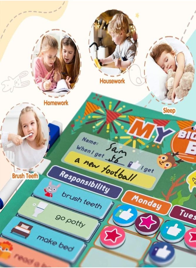 BELLSBERRY Magnetic Kids Reward Chart with 155 Stickers – Behavior & Chore Tracking System for Building Good Habits and Responsibility - Image 3