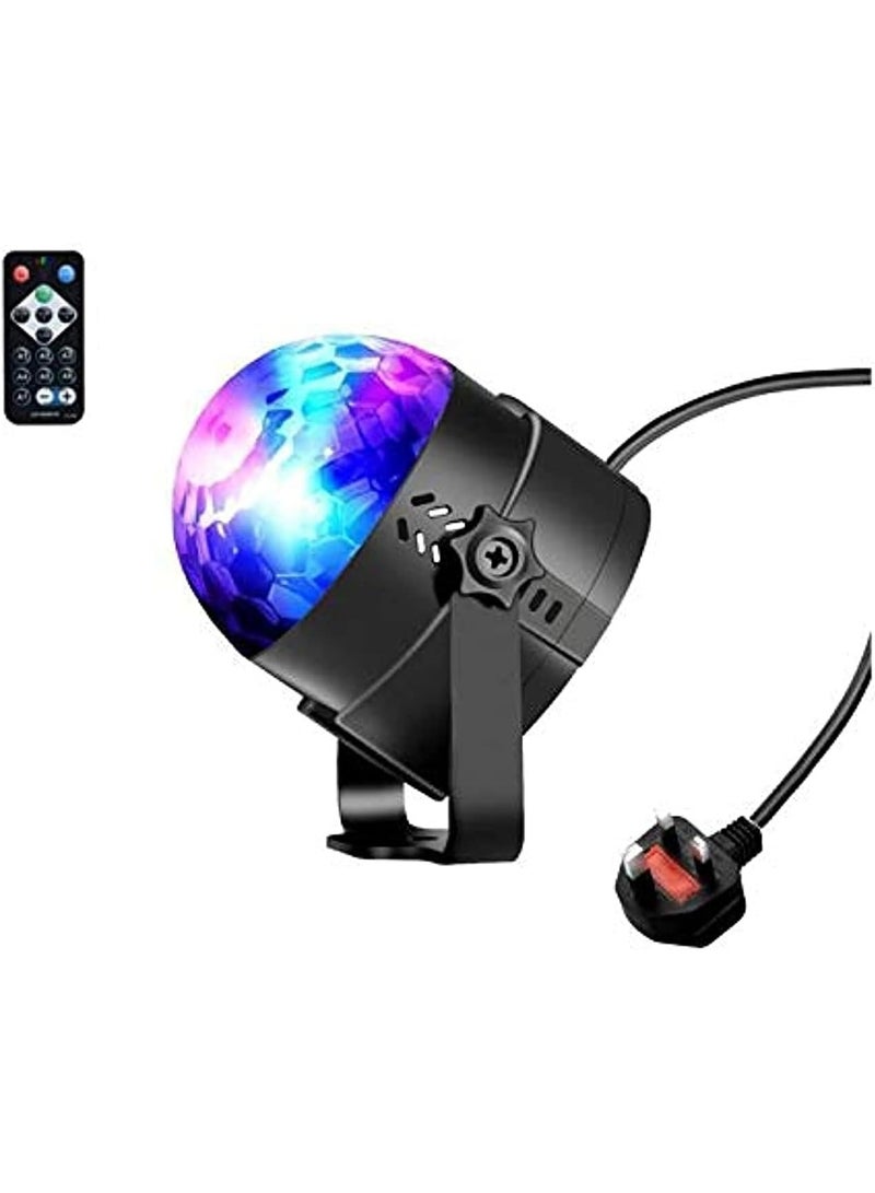 TIGER Sound Activated Rotating Disco Ball Light – 3W RGB LED Stage Party Light with Colorful Strobe Effects – Plug & Play DJ Lighting for Home, KTV, Xmas, Wedding, Club, Events, and Dance Floor – Compact & Energy Efficient Light Show Accessory  - Image 1
