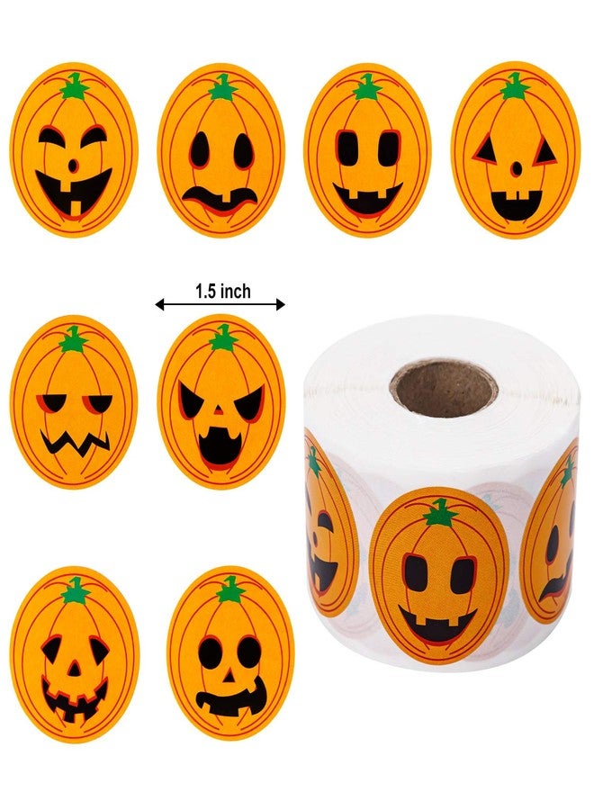 TORINALITAL 750 PCS Halloween Pumpkin Stickers for Kids, Adorable Sticky Round Circle Face Stickers for Halloween Gatherings Decorations - Image 2