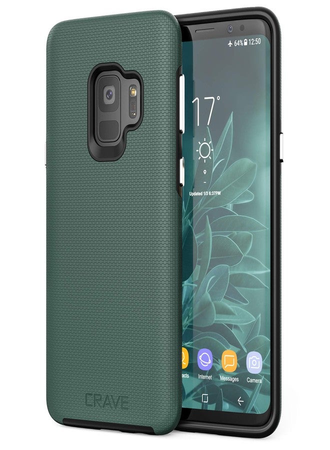 كريف جراب Crave Dual Guard لهاتف Galaxy S9 - مقاوم للصدمات، حماية مزدوجة الطبقات لهاتف Samsung S9 - أخضر غابي - Image 1