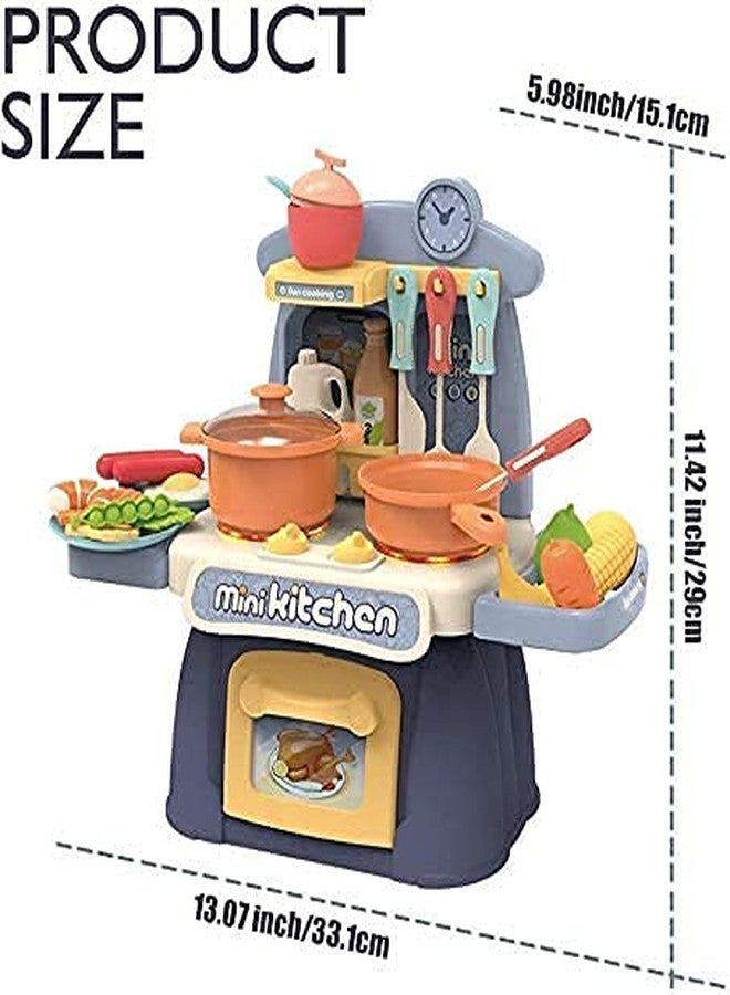 EYESIGN Kitchen Set for Kids Girl with 26 Pcs Accessories Realistic Light & Sound Steam Simulation Kitchen Cooking Playset Kitchen Toy Set for Kids Girls - Image 4