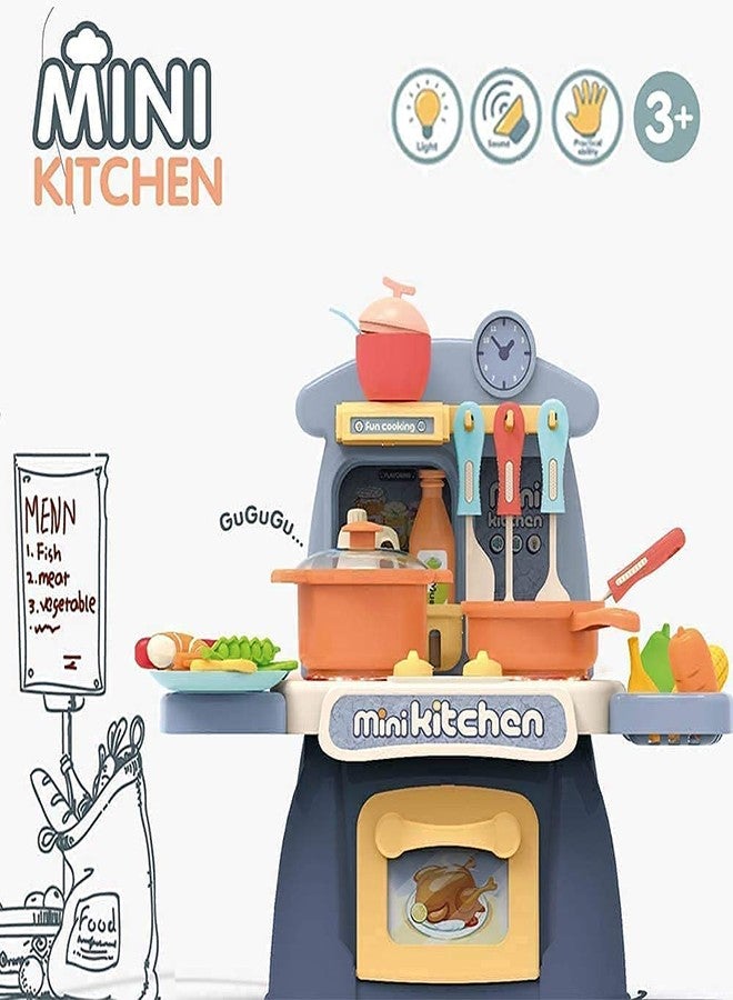 EYESIGN Kitchen Set for Kids Girl with 26 Pcs Accessories Realistic Light & Sound Steam Simulation Kitchen Cooking Playset Kitchen Toy Set for Kids Girls - Image 5