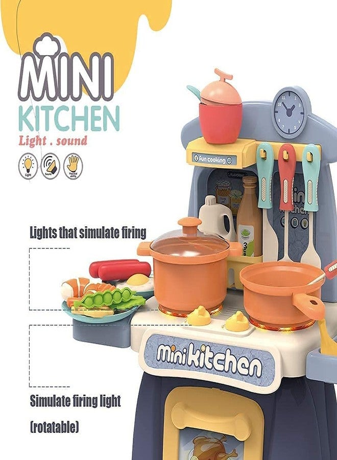 EYESIGN Kitchen Set for Kids Girl with 26 Pcs Accessories Realistic Light & Sound Steam Simulation Kitchen Cooking Playset Kitchen Toy Set for Kids Girls - Image 3