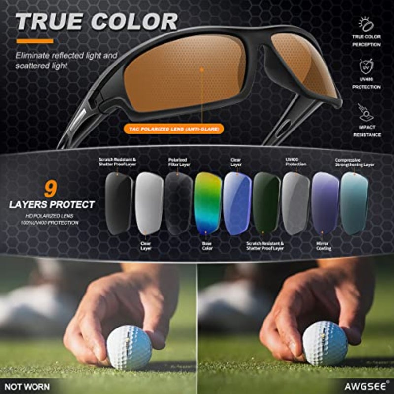 Polarized Sports Sunglasses for Men 100% UV Protection Wrap Around Unbreakable Sun Glasses for Fishing Driving - Image 5