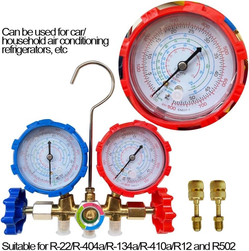 Bocarmo 5FT AC Diagnostic Manifold Freon Gauge Set for R410A R404A R22 R134a R12 R502 - Image 5