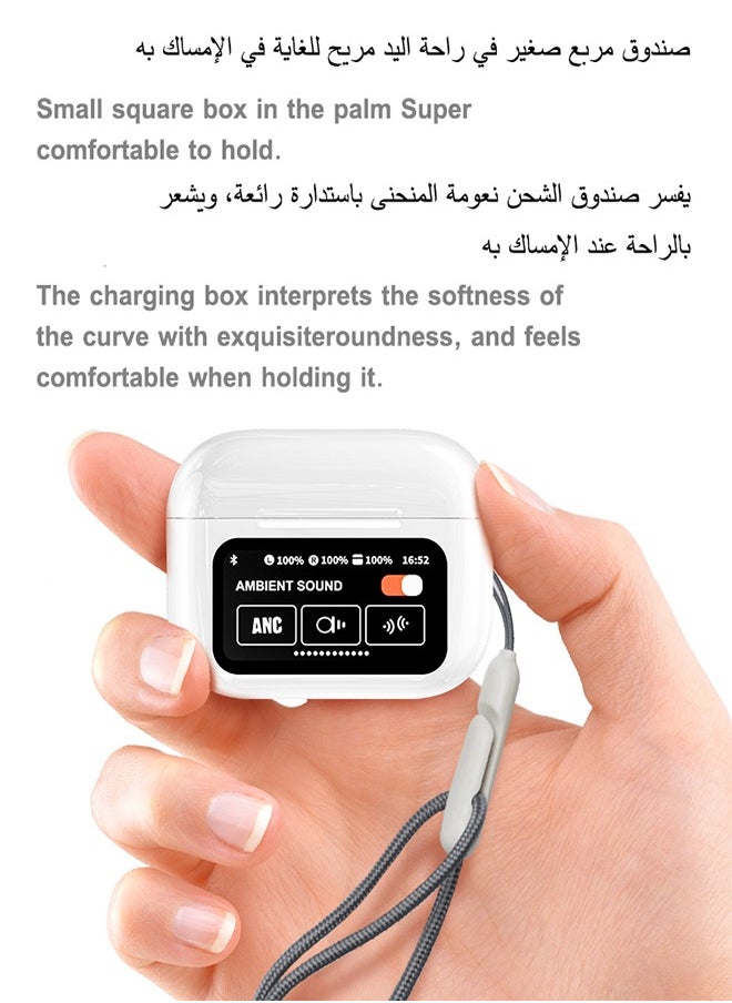 zero-g - A9 PRO In-ear Earphones,ANC Noise Reduction,LED Touch Screen,Wireless Bluetooth 5.4,36-Hour Battery Life,Built-in English/Arabic and other 16 language switching,IP54 Dust and Splash-Resistance White - Image 1