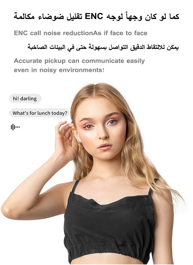 zero-g - A9 PRO In-ear Earphones,ANC Noise Reduction,LED Touch Screen,Wireless Bluetooth 5.4,36-Hour Battery Life,Built-in English/Arabic and other 16 language switching,IP54 Dust and Splash-Resistance White - Image 1