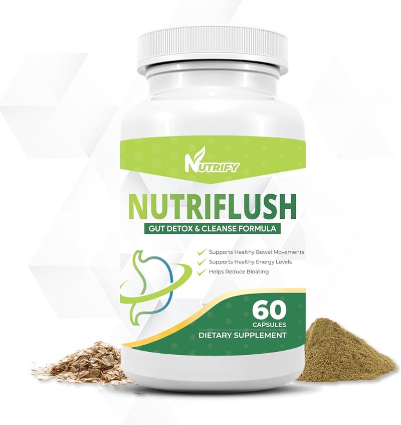 NutriFlush  Powerful Colon Support  Gut Cleanse Formula High Absorption GMO Free Made in USA - Image 1