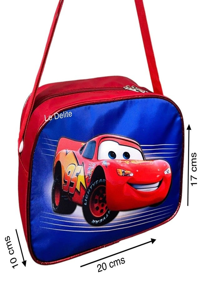 Le Delite Waterproof Side Sling Bag For Kids Age 1-10 Years, Diaper Bag, Cars Cartoon Tuition Handbag, Swimming Bag - Multipurpose Lunch Box Tiffin Handbag (Car) - Image 2