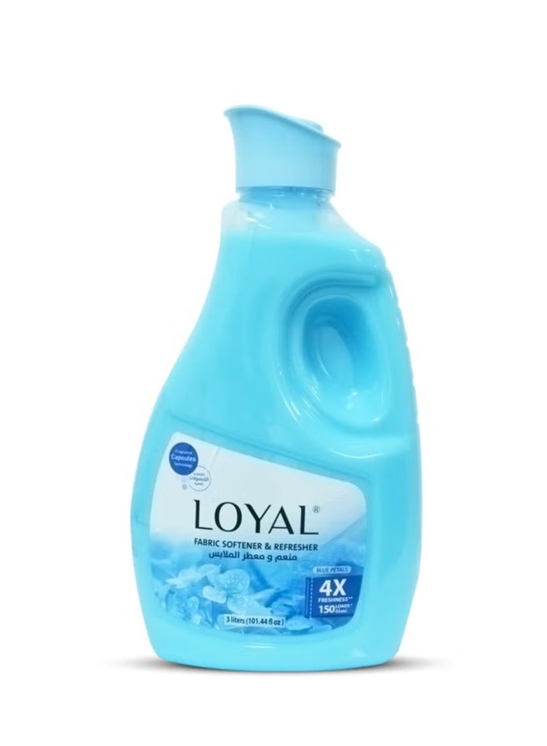 Loyal Fabric Softener & Freshener Concentrated, Blue Petals 150Washes 3000ml - Image 1