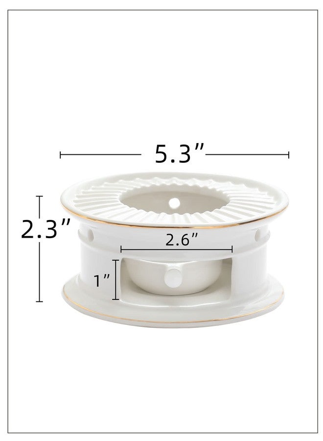 CHENP.HMC Teapot Warmers Ceramic Teapot Warmer Coffee and Milk Tea Warmer Tea Set(with Candle Hold) - Image 2
