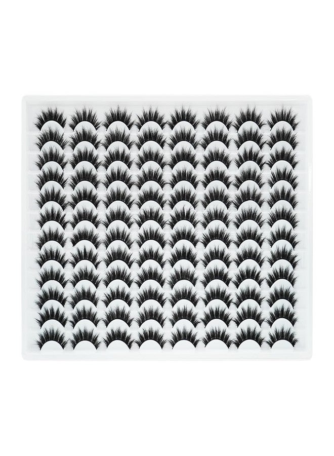 Azenlo False Eyelashes 48 Pairs Faux Mink Lashes 14mm Wispy Lashes 3D Fluffy Cat Eye Lashes Pack Bulk Wholesale Strip Lashes(style 48-035) - Image 5