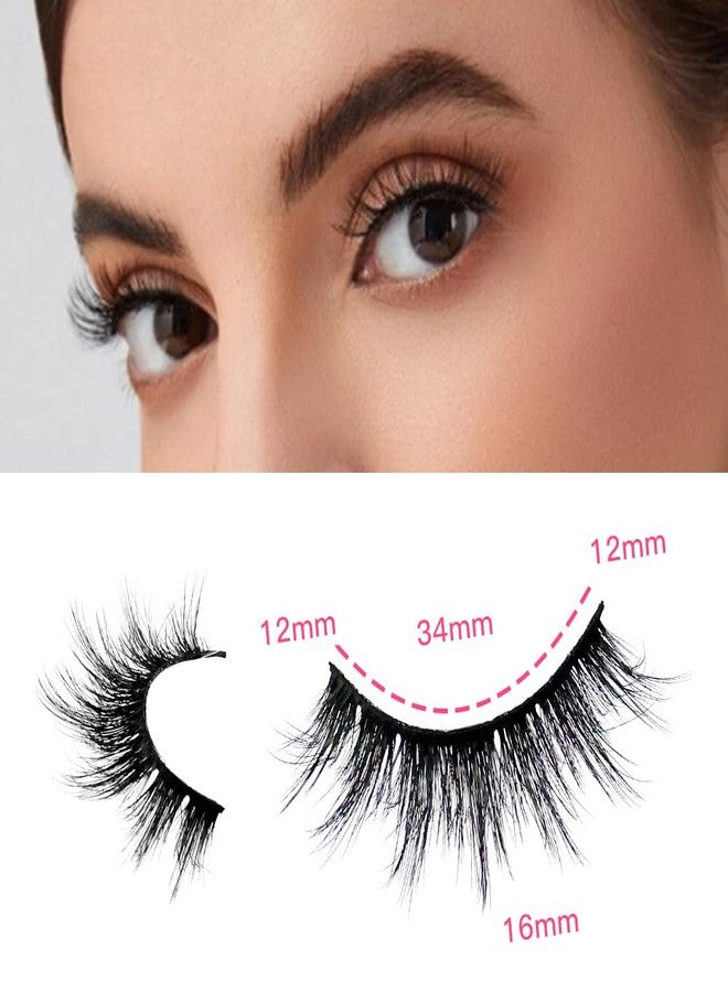 Azenlo False Eyelashes 48 Pairs Faux Mink Lashes 14mm Wispy Lashes 3D Fluffy Cat Eye Lashes Pack Bulk Wholesale Strip Lashes(style 48-035) - Image 2