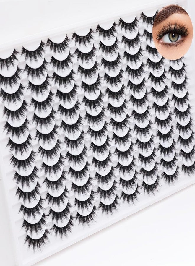 Azenlo False Eyelashes 48 Pairs Faux Mink Lashes 14mm Wispy Lashes 3D Fluffy Cat Eye Lashes Pack Bulk Wholesale Strip Lashes(style 48-035) - Image 4