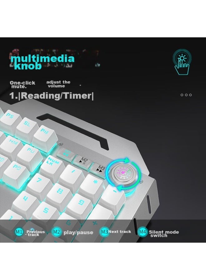 Eweadn Tk900 Mechanical Keyboard And Mouse Set, Gaming Wired Keyboard And Mouse Combo For Desktop And Laptop, Office Use, Three-piece Set With Keyboard, Mouse, And Headset, Multifunctional K, Blue Switch, For Pubg And Other Games - Image 2