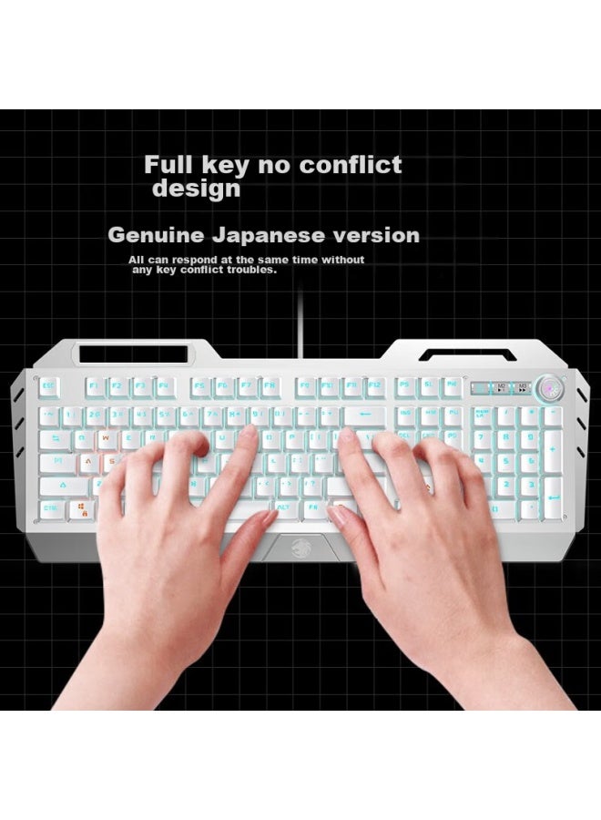Eweadn Tk900 Mechanical Keyboard And Mouse Set, Gaming Wired Keyboard And Mouse Combo For Desktop And Laptop, Office Use, Three-piece Set With Keyboard, Mouse, And Headset, Multifunctional K, Blue Switch, For Pubg And Other Games - Image 5