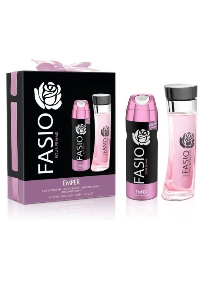 EMPER - FASIO Pour Femme 100ml  EDP + Body Spray 200ml - Image 1