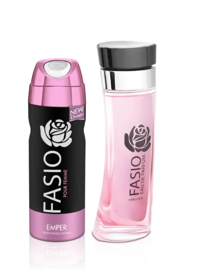 EMPER - FASIO Pour Femme 100ml  EDP + Body Spray 200ml - Image 2
