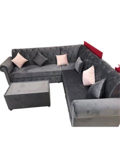 L Shape Velvat Sofa Set 6 Seater with Cushion & table Grey 250X80X80 - pzsku/ZDEF2BC4CDD0C19D6A847Z/45/_/1677692030/2cdc5408-5343-4d4a-b2b8-56d0432fd4b8