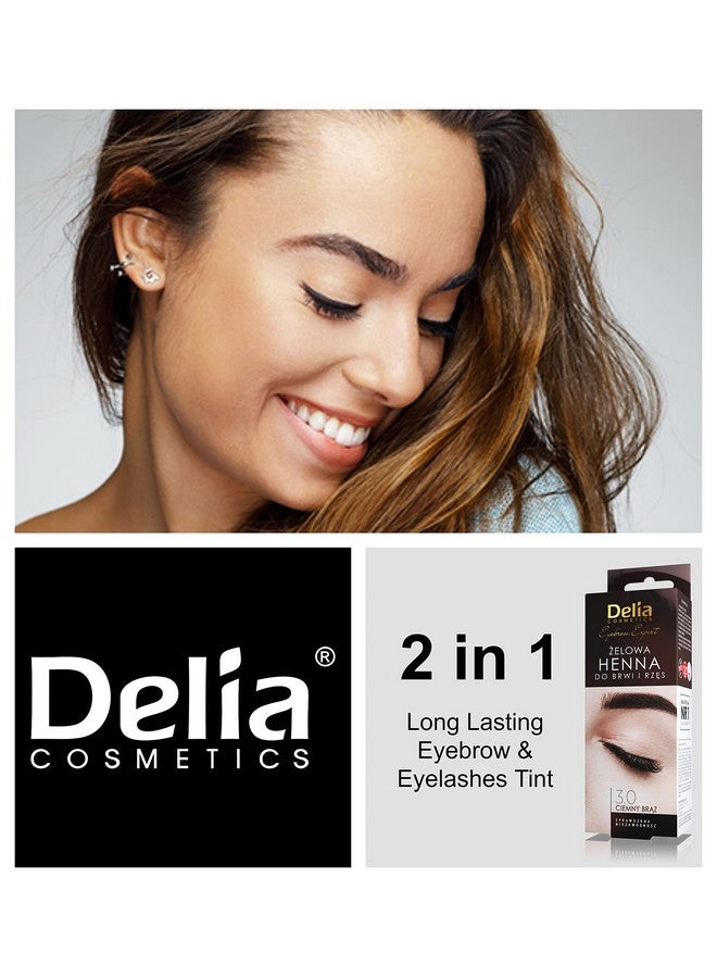 Delia تلوين حواجب جل احترافي من كوزمتيكس برو لون 3.0 بني داكن خالي من الأمونيا 0.5 أونصة - Image 3