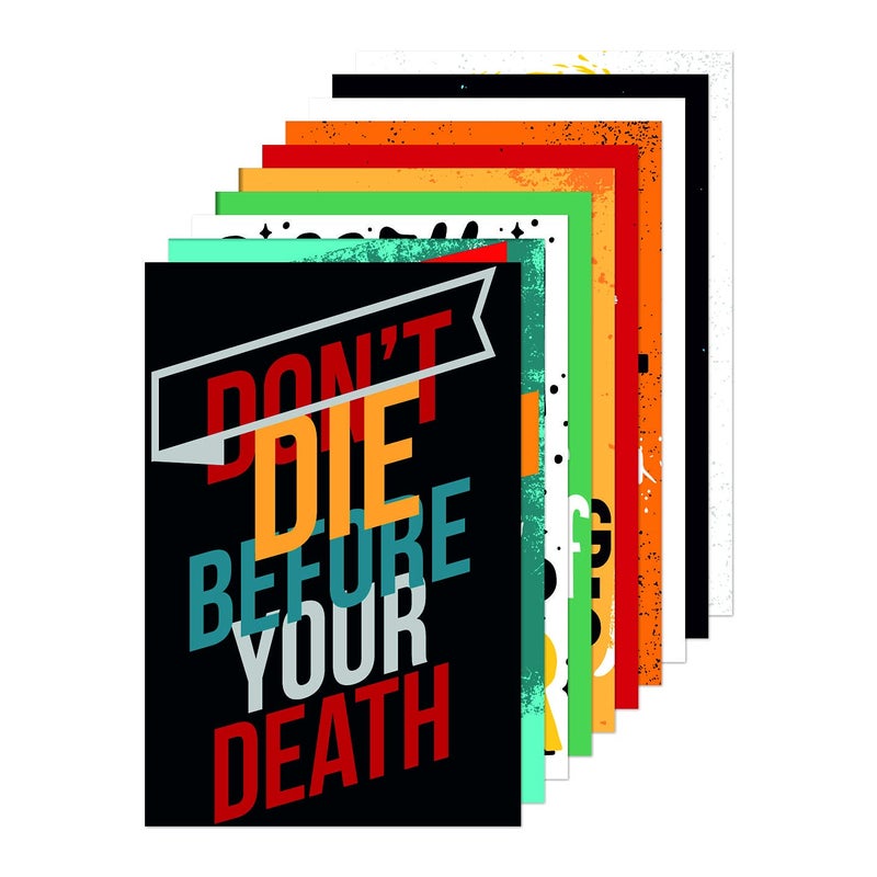 PRINTELLIGENT Quote and motivational poster set of 10 size (45 cm x 30 cm) d76 - Image 1
