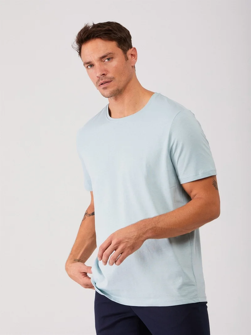 دوفي Mint Green Men's Slim Fit Crew Neck Tshirt