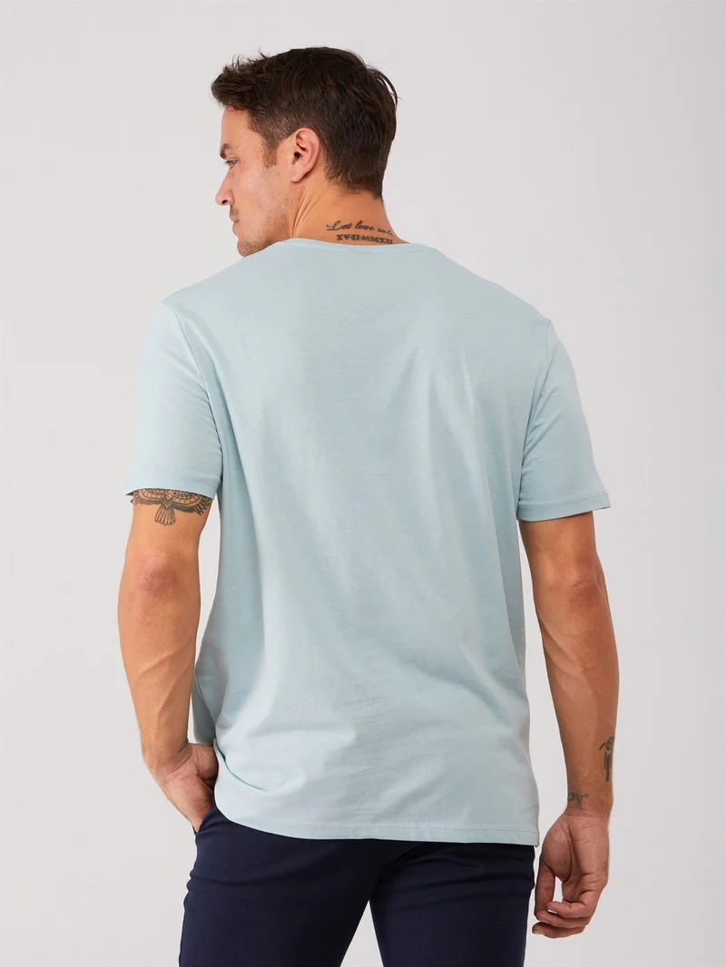 دوفي Mint Green Men's Slim Fit Crew Neck Tshirt