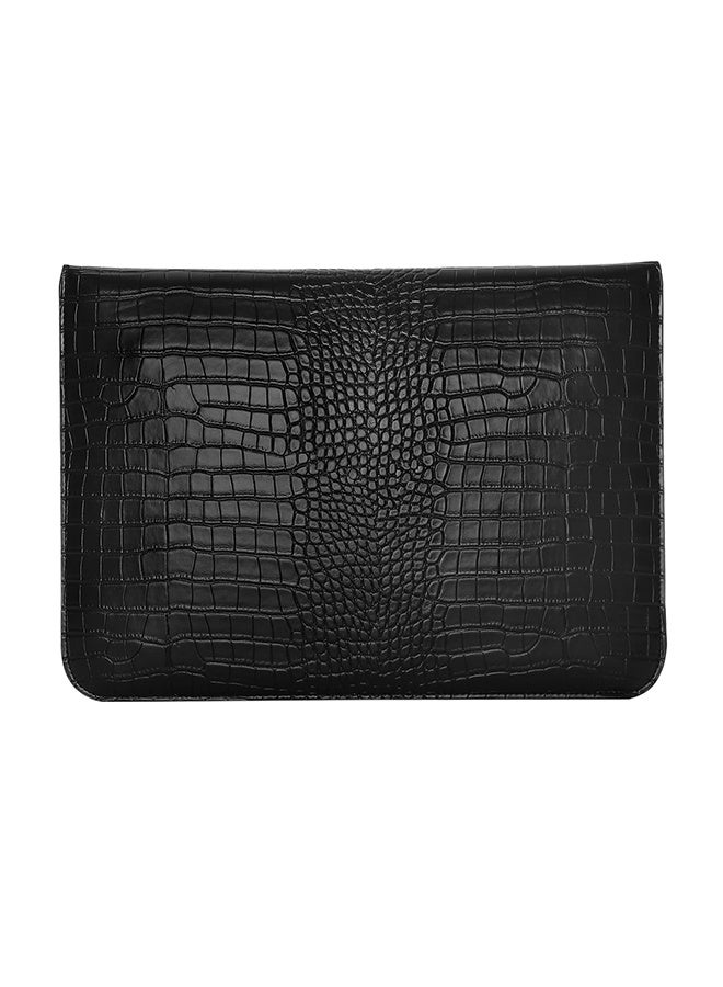 Mosiso Laptop Case 13.3 inch, 13-13.3 inch Laptop Sleeve Compatible with MacBook Air/Pro 13 / Pro 14, HP Dell ASUS Lenovo Notebook, Crocodile Grain PU Leather Flap Case Bag, Black - Image 3