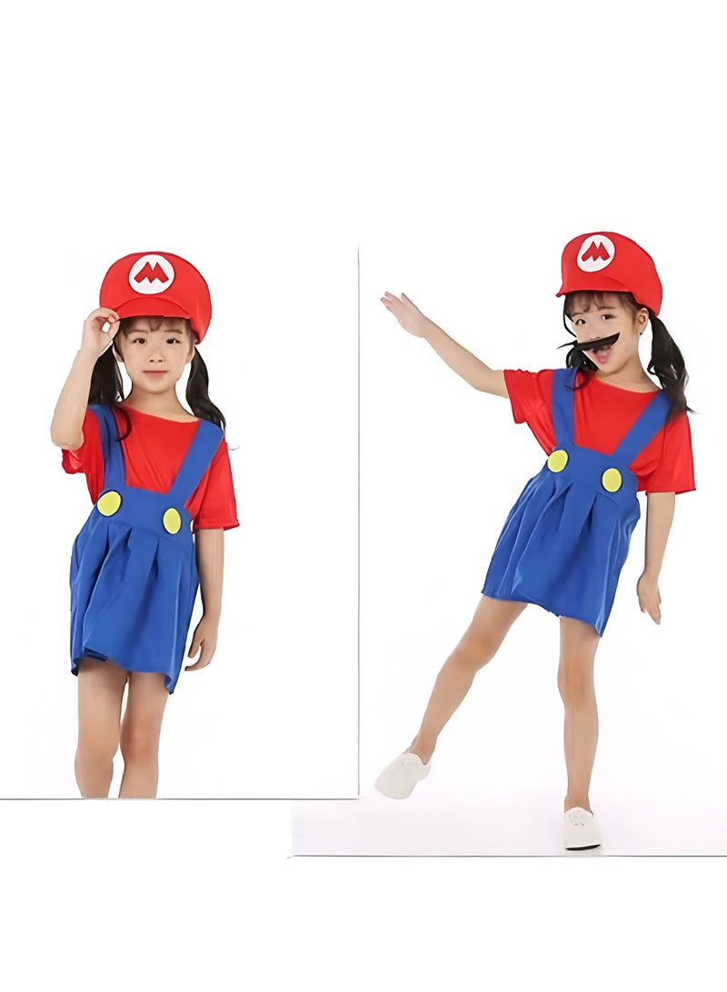 3 Piece Set Super Mario Costume  Cosplay Costume for Girls - Image 3