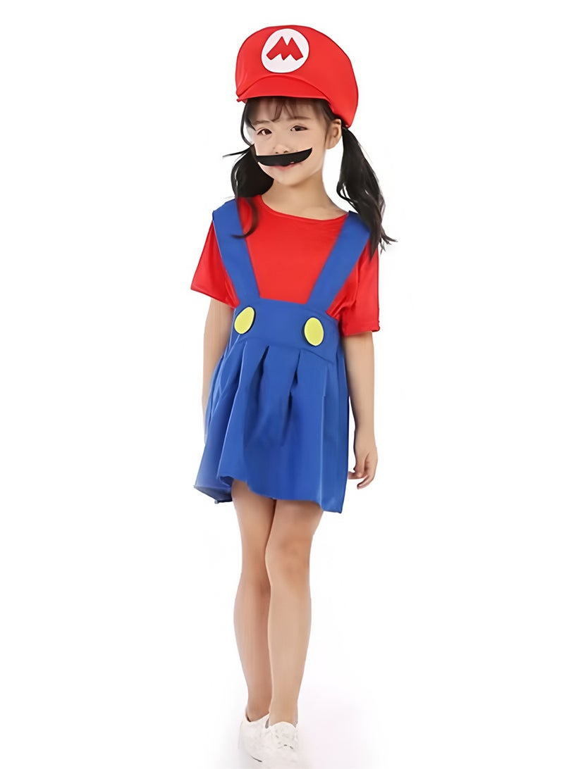 3 Piece Set Super Mario Costume  Cosplay Costume for Girls - Image 1