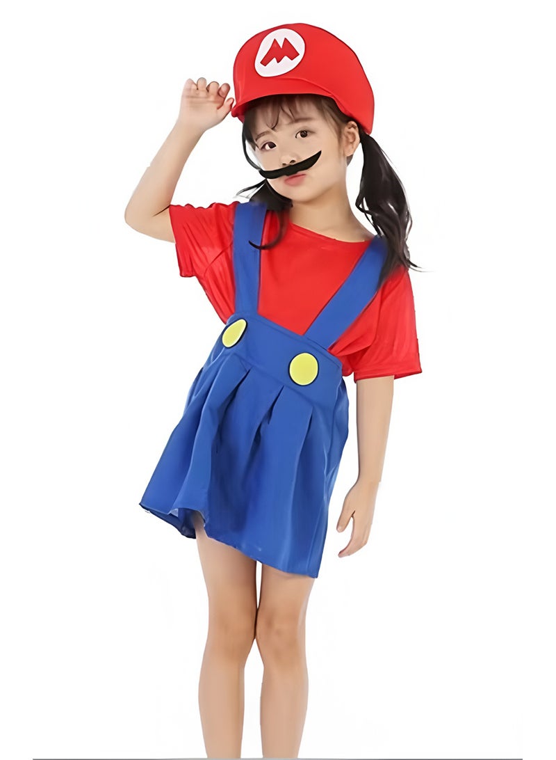 3 Piece Set Super Mario Costume  Cosplay Costume for Girls - Image 2