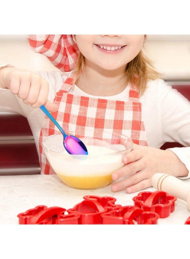 LIANYU 9-Piece Rainbow Toddler Spoons, Kids Baby Spoons Self Feeding, Stainless Steel Children Silverware Set for 2-10 Year Old, Preschooler Cutlery Flatware Set for Home School, Dishwasher Safe - Image 3