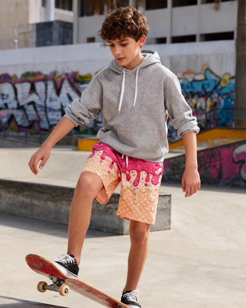 westwolf Swim Trunks Boys with Compression Liner Swim Shorts Pink Ice Cream Size 6-7 Years Boy Sports Shorts Yellow Waffle Bathing Suits Swimwear - Image 5