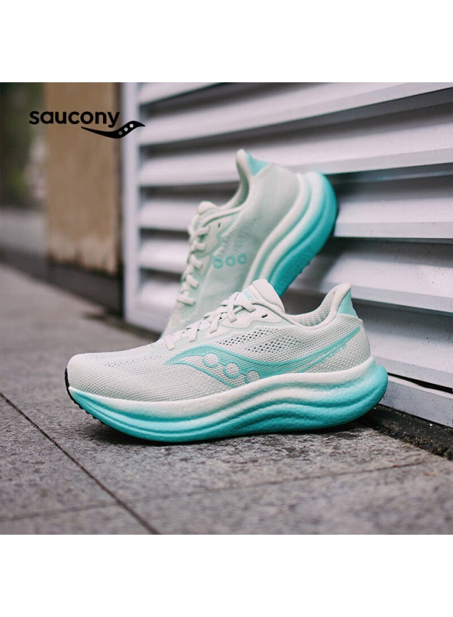 Saucony Triumph 23 Couples Cushioning Rebound Running Shoes Comfortable Sports Shoes Light Green Size 43 - Image 1
