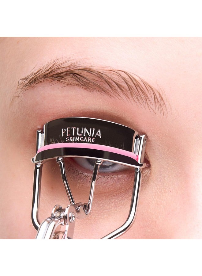 Petunia Skincare Silicone Eyelash Curler With Refill Pads & Satin Pouch Designed For No Pinching Or Pulling And Perfect For Those With Straight Flat Lashes Wanting Dramatic Long Lasting Seamless Curls  - Image 2