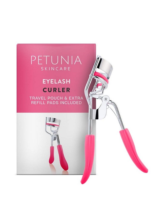 Petunia Skincare Silicone Eyelash Curler With Refill Pads & Satin Pouch Designed For No Pinching Or Pulling And Perfect For Those With Straight Flat Lashes Wanting Dramatic Long Lasting Seamless Curls  - Image 1